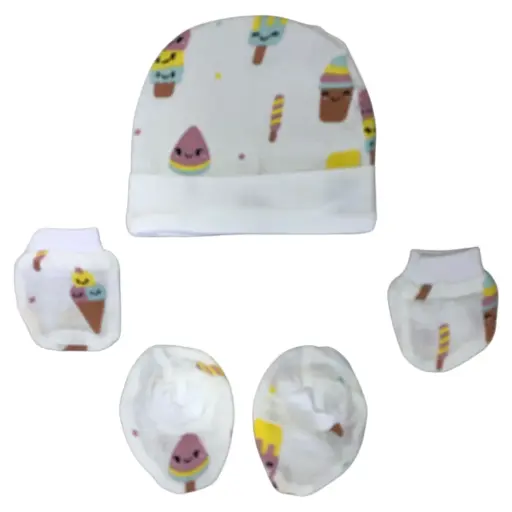 Muslin Cap, Mittens & Booties set