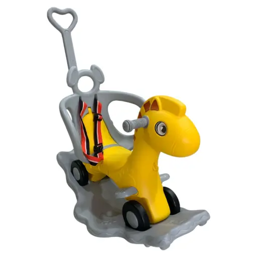 Playgro 2in1 Rocker and Rideon Horse | with handle and safety gaurd and belt